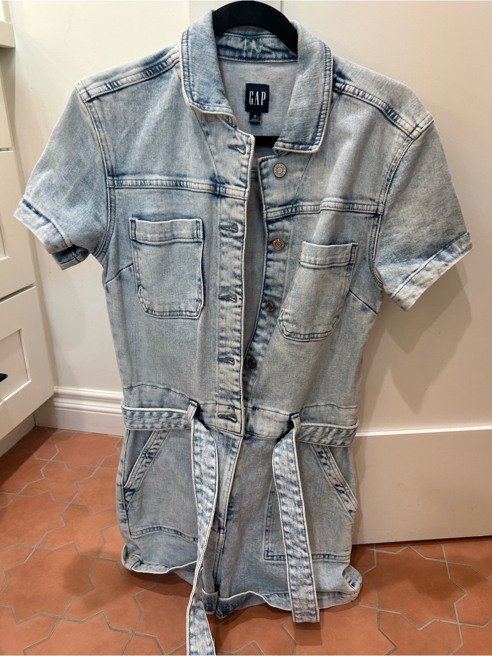NWOT GAP Belted Denim Romper